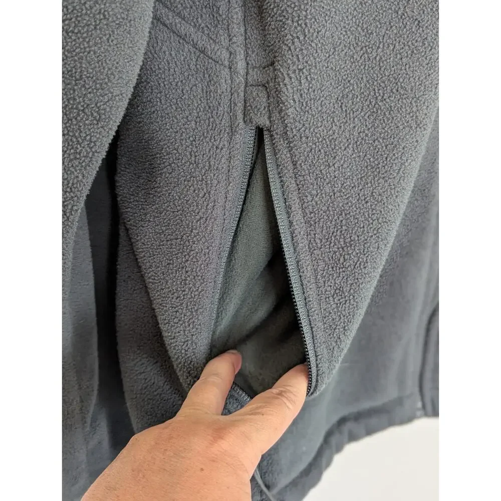 The North Face Men's Large Gray Fleece Zip Jacket Polartec Classic Casual